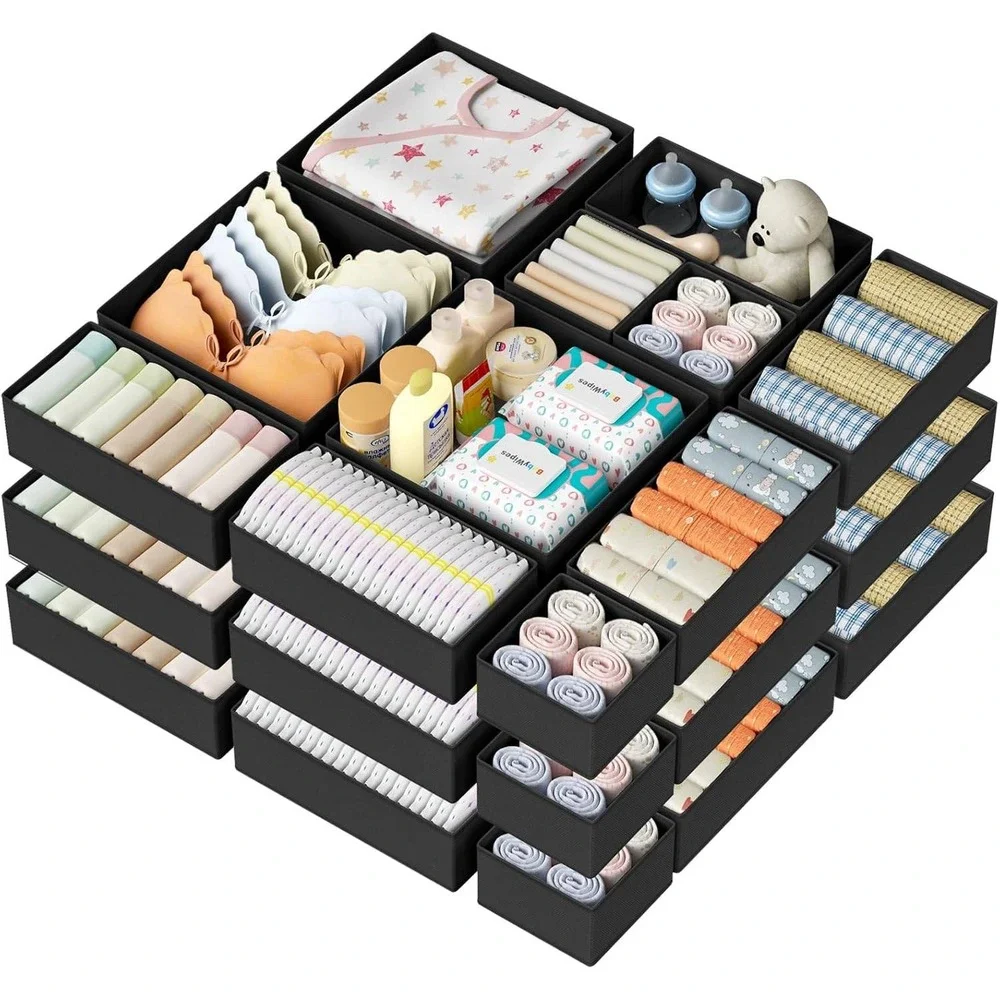 DIMJ Drawer Organizer Clothes Storage 24 Pack for dresser, nursery, storage-NEW
